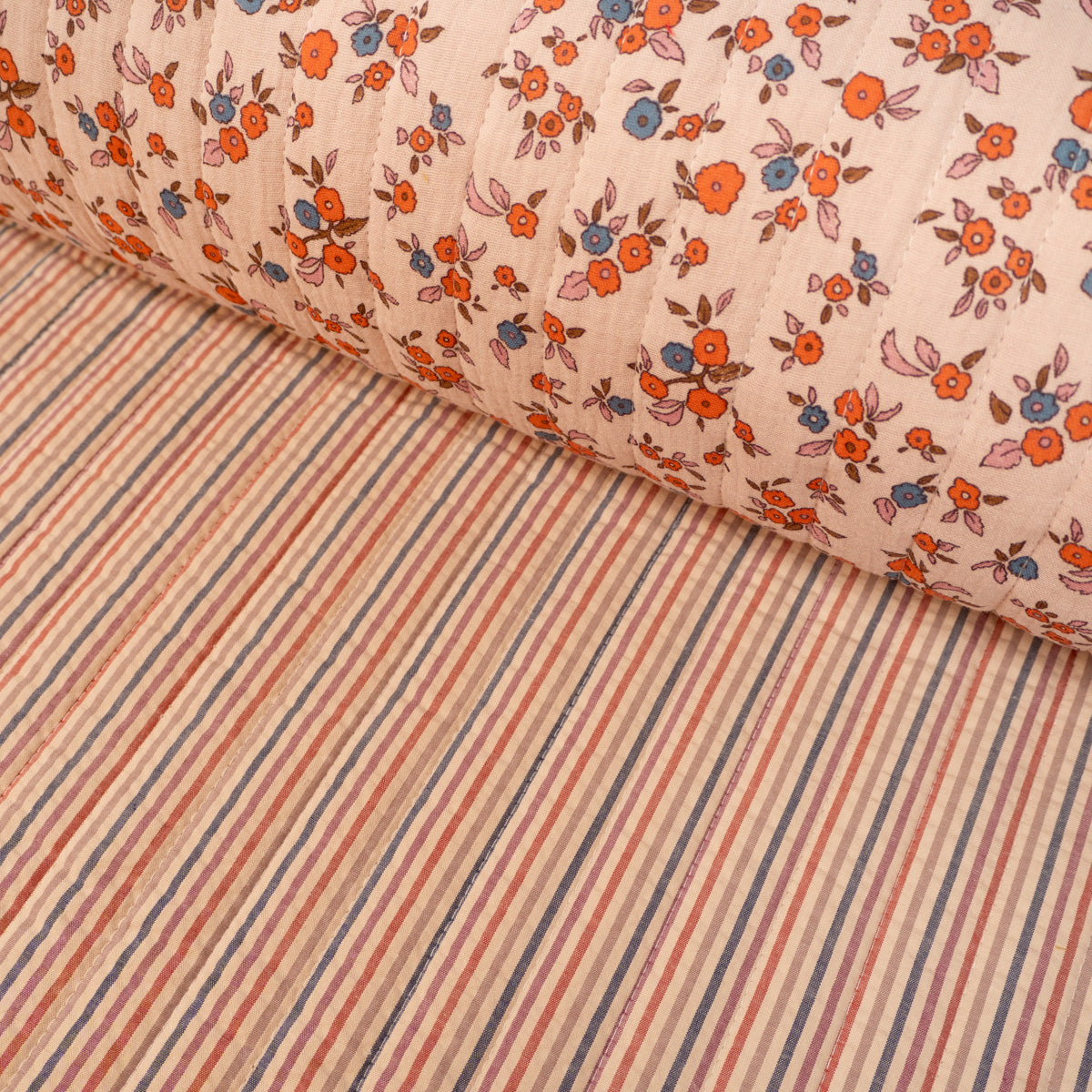 tissu matelassé coton floral