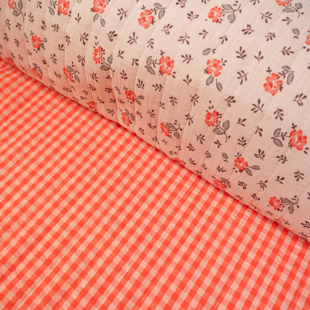 tissu matelassé coton floral