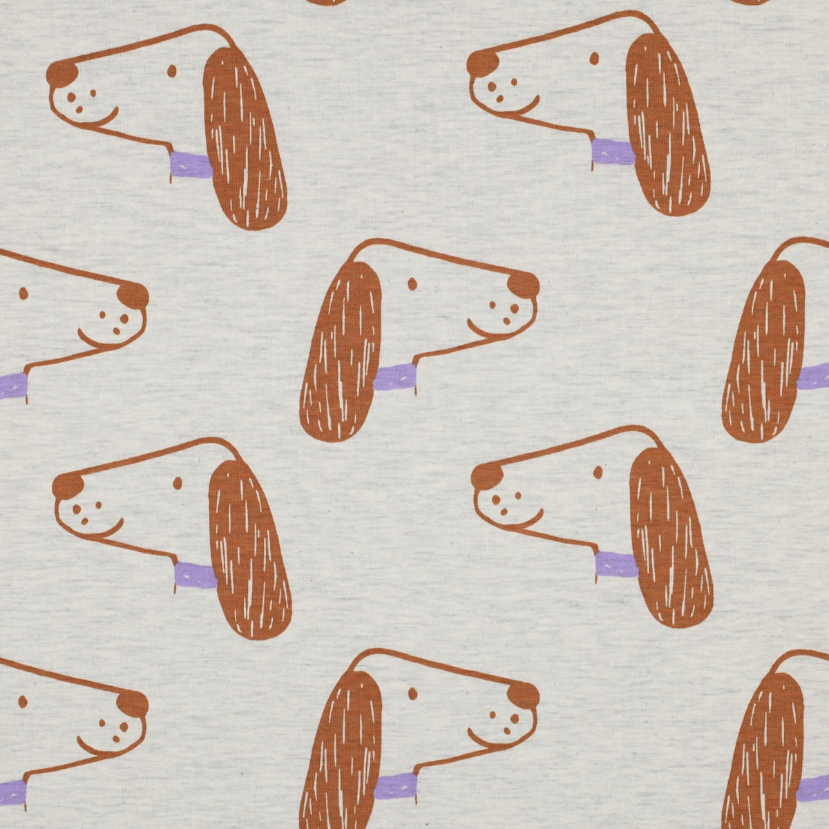 Tissu jersey chien écru