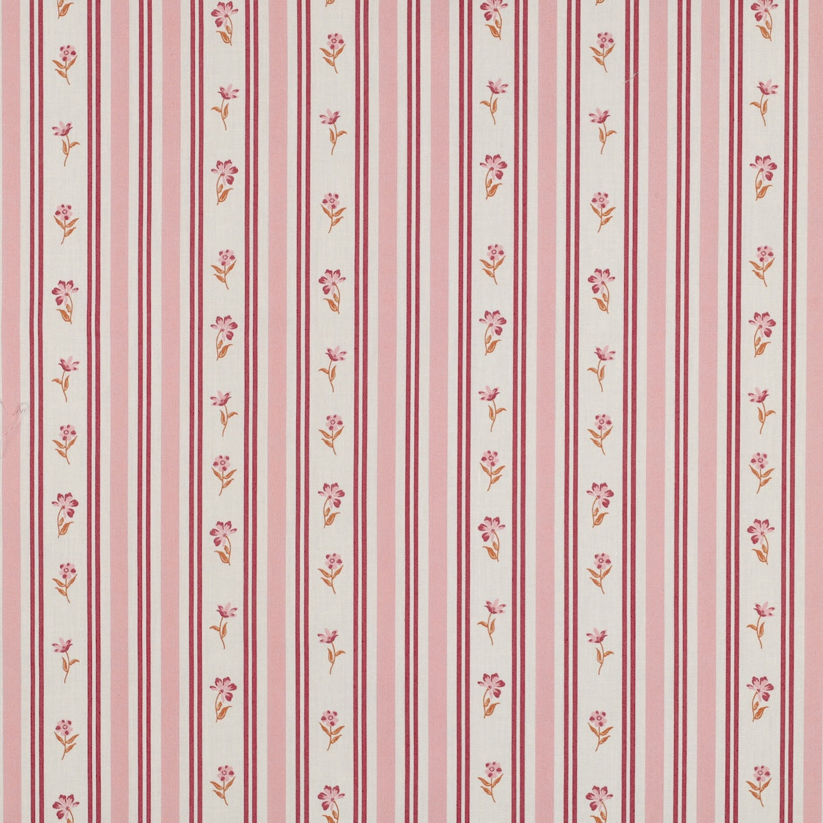 Tissu popeline fleur rose