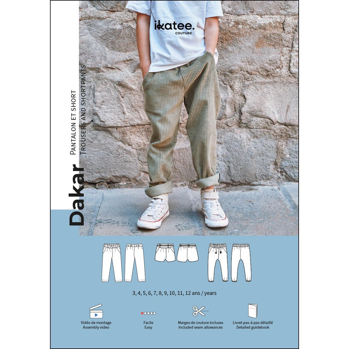Patron pantalon et short pour enfant