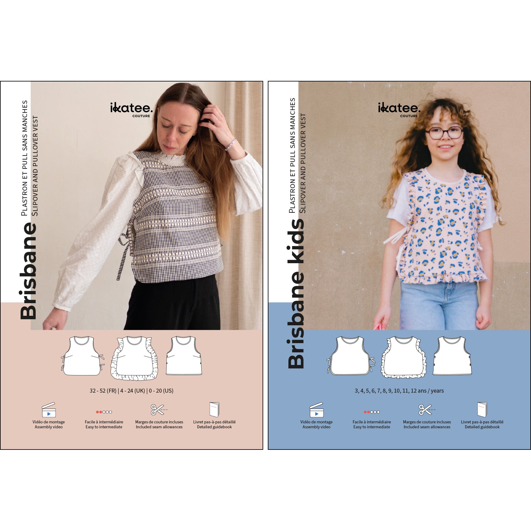 Coudre un plastron femme et enfant