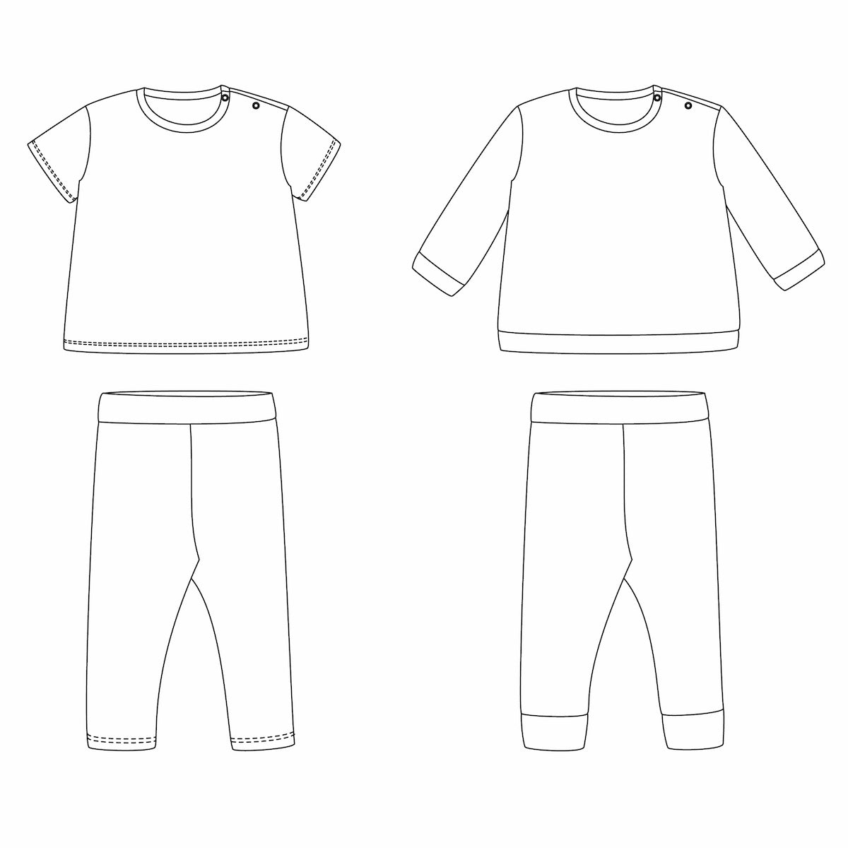 Patron de couture bébé haut et bas