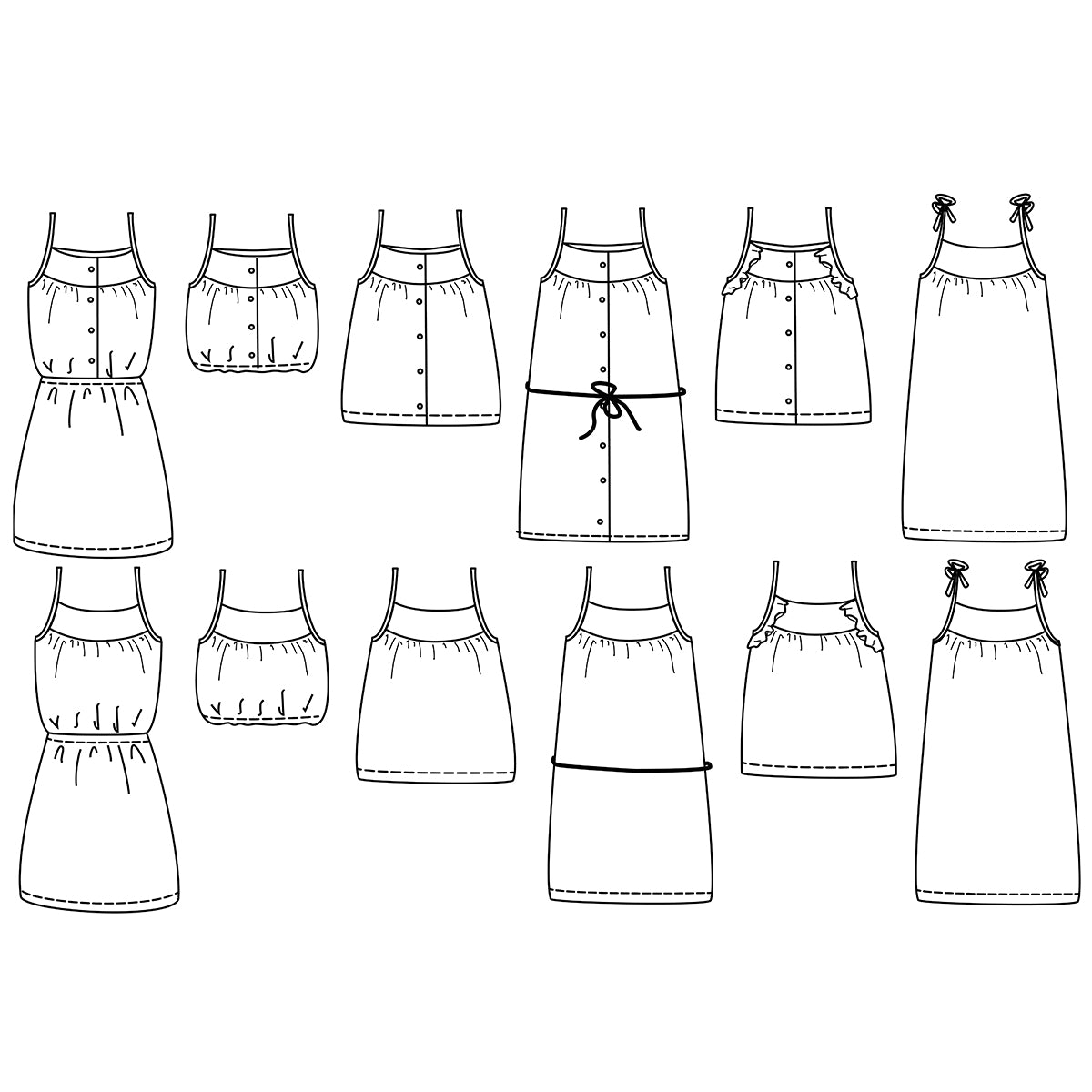 Duo de patron de top et robe pour femme et enfant