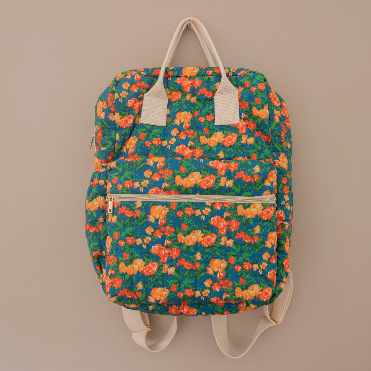 Sac à dos Eugène, patron de couture facile, patron pochette ou PDF, cousu en matelassé fleuri.
