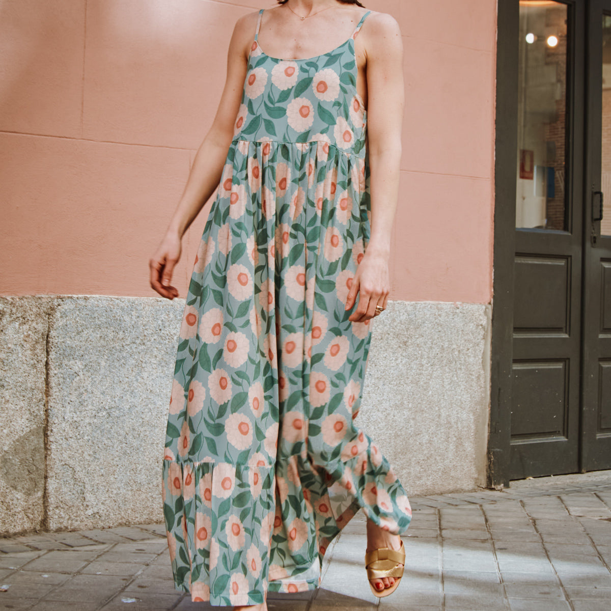 Robe femme Léna Mum en viscose fleurie Soft Bloom, vue de face