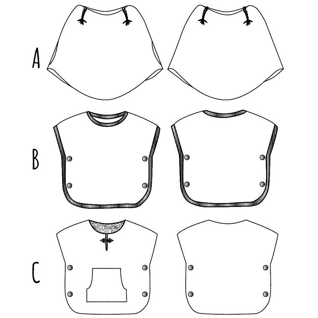 Couture patron trois poncho