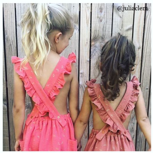 Couture robe à bretelles croisées pour enfant