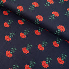 tissu popeline florale oeillets