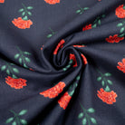 tissu popeline florale oeillets