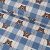 Flanell-Stoff - Bären und Karos - Blau