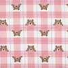 Tissu flanelle - Ours et carreaux - Rose
