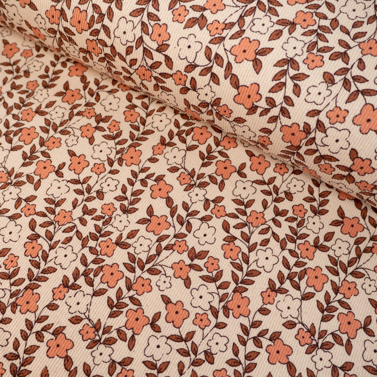 jersey cotelé floral
