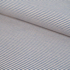 Tissu gabardine rayures tissées écru et bleu – vue 6