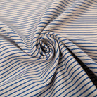 Tissu gabardine rayures tissées écru et bleu – vue 3