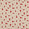 Sweatshirt fabric - Love - Beige and red