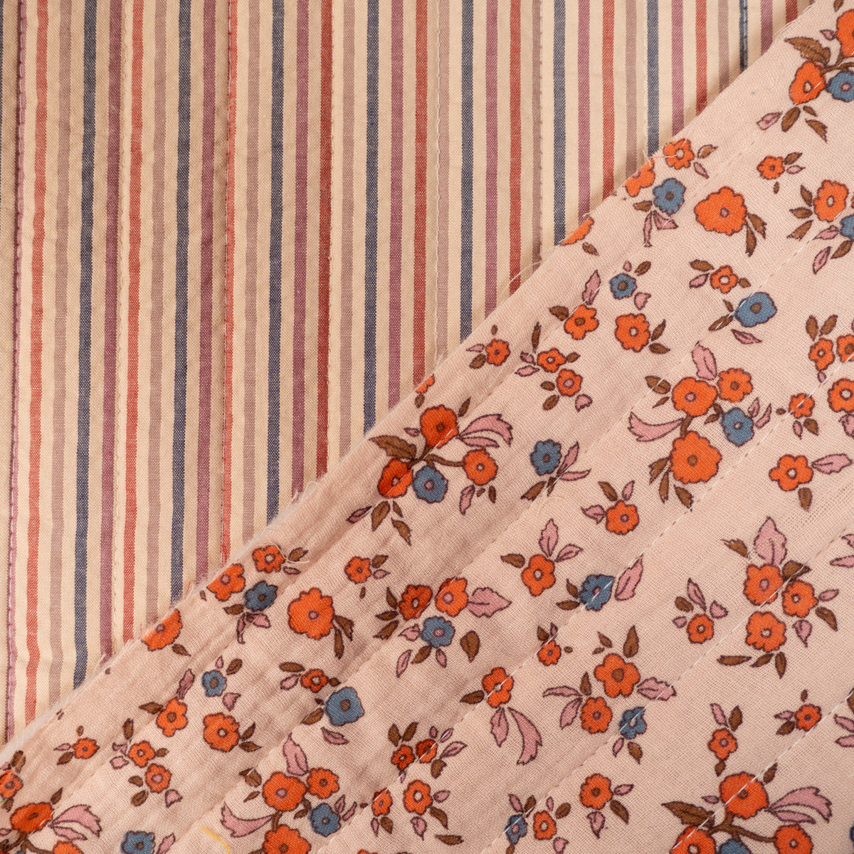 tissu matelassé coton floral