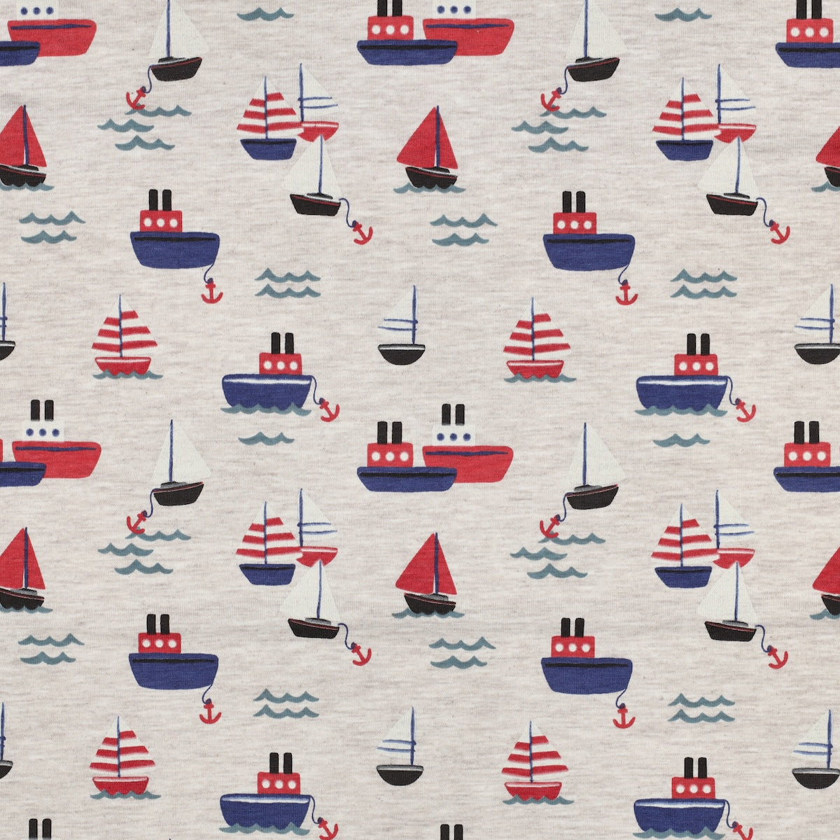 Tissu jersey bateau écru