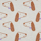 Tissu jersey chien écru