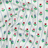 Tissu jersey côtelé - Fleurs champêtres - Blanc