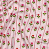 Tissu jersey côtelé - Fleurs champêtres - Rose