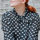 patron couture chemise femme avec options cols et manches Amsterdam viscose à pois