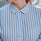 chemise femme casual chic patron de couture Amsterdam en viscose rayée