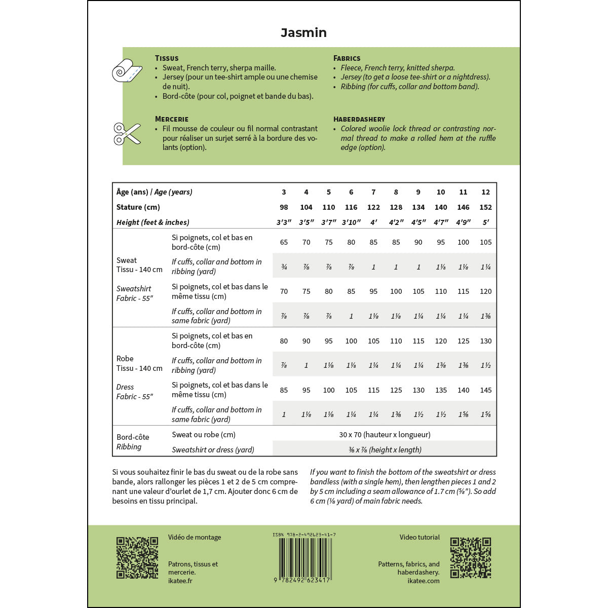 Duo de patron de sweat et robe format papier