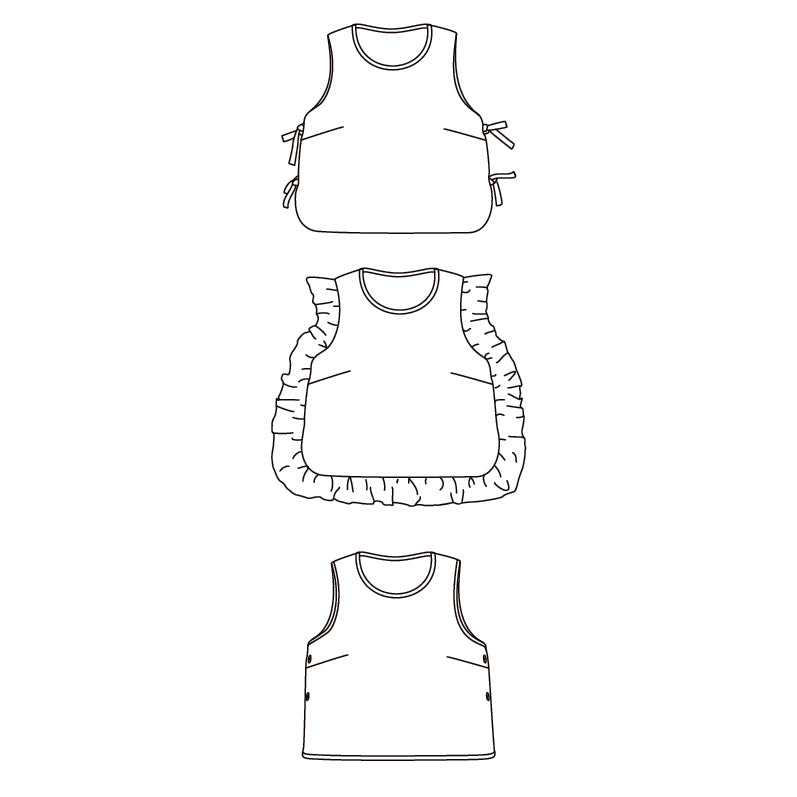 Patron de couture pull sans manches ou plastron adolescente