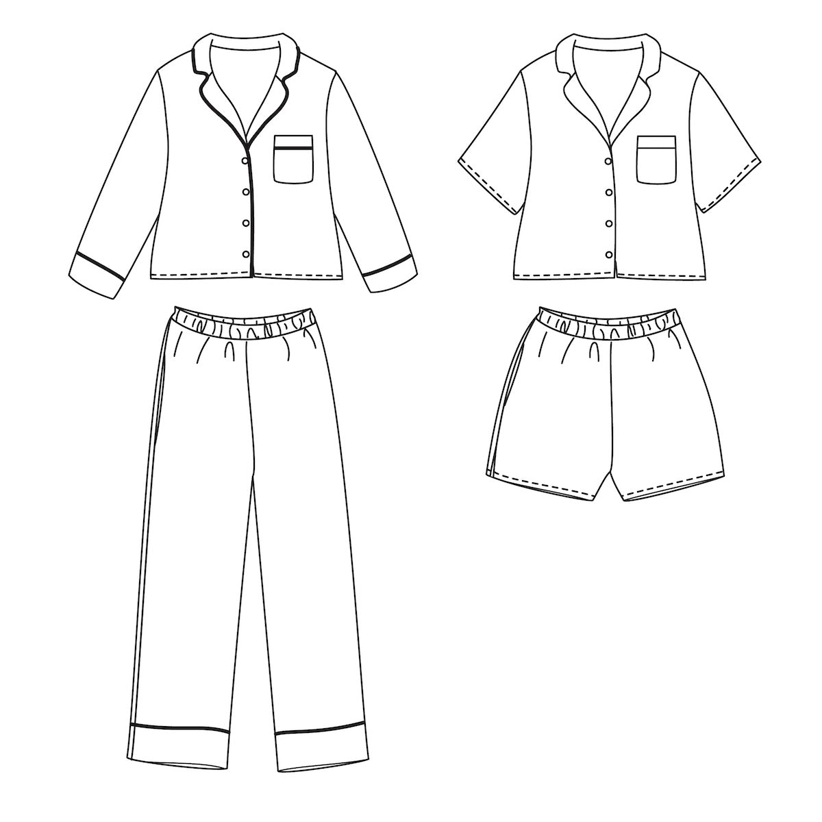 Coudre un pyjama femme enfant 