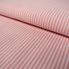 Tissu Popeline - Rayures - Rose et blanc
