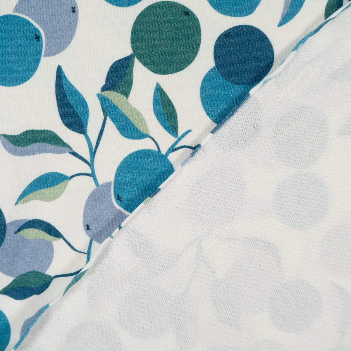tissu French terry bleu et blanc belle qualité imprimé en France 