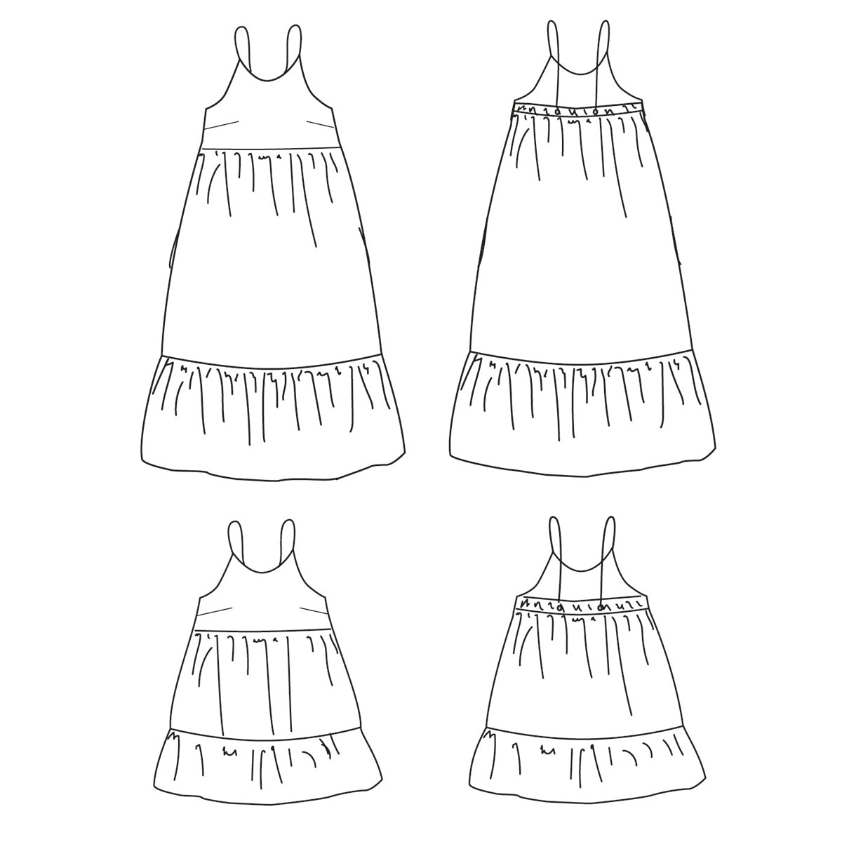 Duo de patron de top et robe pour femme et enfant 