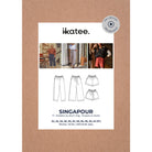 Patron pochette du kit couture pantalon Singapour en viscose fleurie Flora Viva, tailles 32 à 52