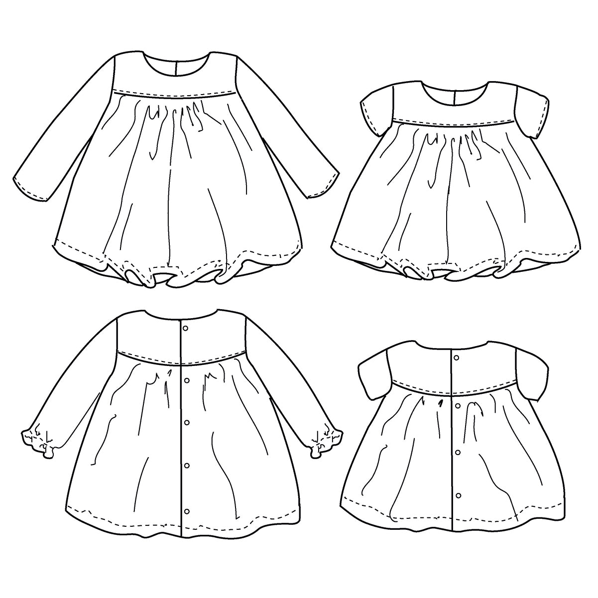 Patron de blouse et robe pour bébé 