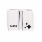 Étiquettes tissées tailles Ikatee vêtements